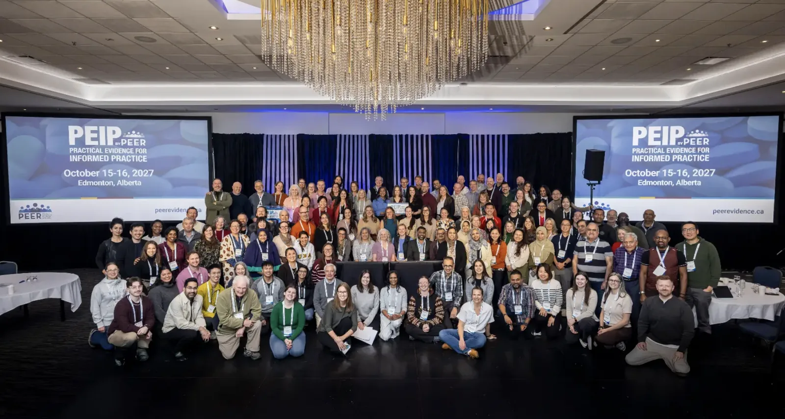 Group photo of attendees and presenters at the PEIP by PEER 2026 conference in Edmonton